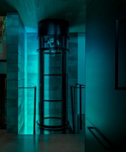 Indoor Elevator Design in Custom Built Family Home