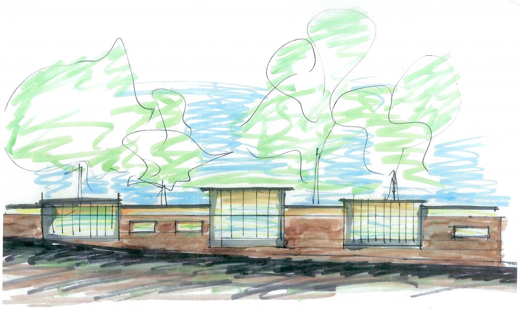 rammed earth house sketch - Trevor McIvor Architect Inc.