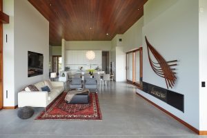 Great Room with Modern Fireplace Custom Stoufville Home